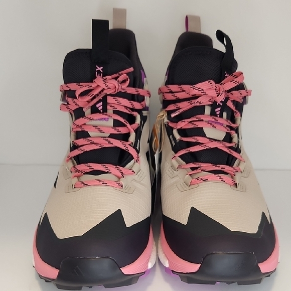 Adidas Terrex Women's Cream and Pink Free Hiker 2.0 Gor- Tex Hiking Shoes - Picture 2 of 12